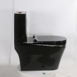 Phương tây thiết kế sang trọng sứ nhà vệ sinh bát inodoro thiết bị vệ sinh <span class=keywords><strong>WC</strong></span> tầng gắn màu đen một mảnh nhà vệ sinh cho khách sạn - Product Image 2