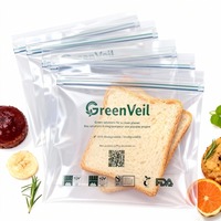 Emballage écologique PLA PBAT biodégradable résistant à la chaleur pour aliments surgelés, salades, gâteaux, sacs refermables compostables avec logo personnalisé