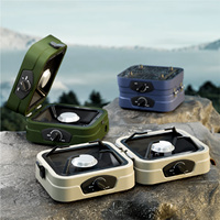 Fourneau au propane de qualité supérieure, design métallique, 2 brûleurs, pliable, portable, finition enduite, facile à nettoyer, couleur vive, économique