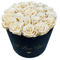 Boîtes d'emballage de fleurs de luxe Boîte-cadeau de fleurs vide à cylindre rond avec logo