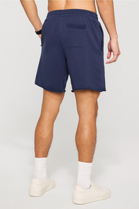 Shorts décontractés pour hommes en coton et polyester <span class=keywords><strong>bleu</strong></span>, coupe ample, avec logo personnalisé, en tissu molletonné doux, vente en gros fabricant - Product Image 3