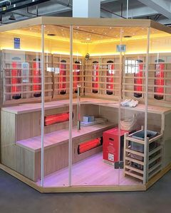 Smartmak 5-6 người góc nhà gỗ phòng tắm hơi trong nhà phổ đầy đủ & truyền thống Canada hemlock phòng tắm hơi - Product Image 6