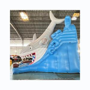 Château gonflable de glissière de secours de requin gonflable gonflable de glissière d'eau avec la glissière - Product Image 5