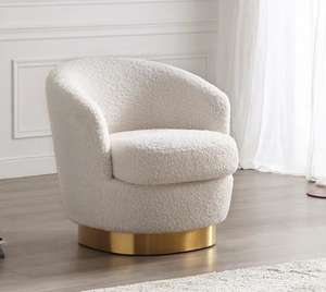 Modern Soft Wide <b>Upholstered</b> Swivel Barrel <b>Chair</b> Living Room Leisure <b>Chair</b> Lounge <b>Chair</b> For Home Hotel Furniture - Product Image 3