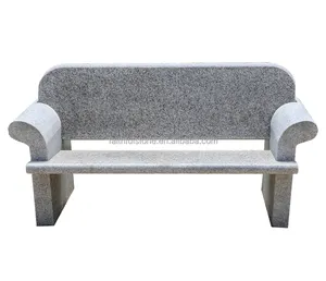 Wholesale Light Grey Colour <strong>Granite</strong> Stone <strong>Bench</strong> Chair for Garden Park - Product Image 1
