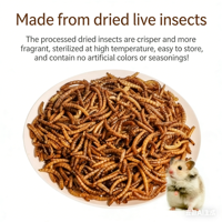 Vers de farine jaunes frais de qualité supérieure pour aliments pour poissons, poulets, hamsters et oiseaux - Alimentation pour animaux de compagnie de haute qualité, conditionnement en conserve de 1200 ml