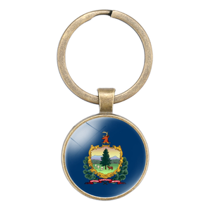 Alta calidad Dakota del Sur DE LOS EE. UU. Bandera Llavero Colgante Tiempo Piedra preciosa Llavero Colgante - Product Image 5