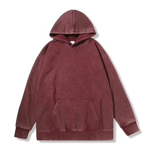 HIC Sudadera con capucha de lana de peso pesado con logotipo personalizado Sudadera con capucha estampada de talla grande para hombre con bordado 3D para primavera - Product Image 5