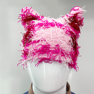 Gorro de Invierno de Punto con Orejas de Gato Bordadas, Estilo Camuflaje, Diseño Y2K, Venta al Por Mayor del Fabricante - Product Image 2