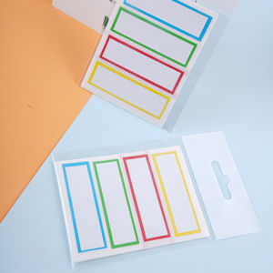 Étiquette d'autocollant de ligne vierge de nom de prix adhésif simple face manuscrite de couleur bon marché pour la <span class=keywords><strong>marque</strong></span> de bureau et d'école - Product Image 2