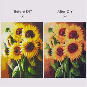 Kits de Pintura de Diamantes <span class=keywords><strong>5D</strong></span> DIY, Redondos o Cuadrados, Pintura de Diamantes de Imitación con Taladro Completo, Imágenes de Girasoles para Decoración de Paredes - Product Image 3