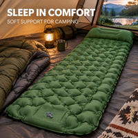 Coussin de couchage gonflable en TPU, coussin enduit de nylon 40D, éponge à haute résilience 30D, léger et portable pour le camping et la randonnée