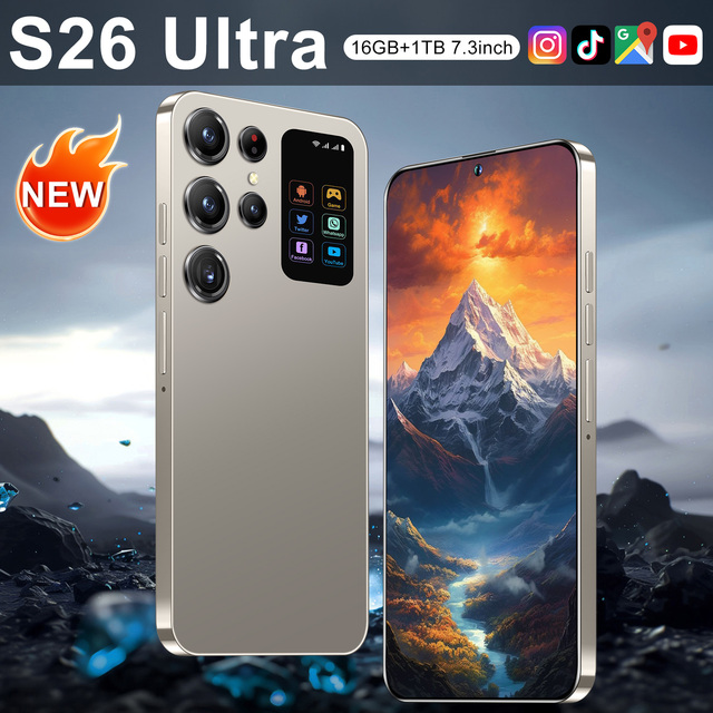 2025 New 5G Unlocked Phone 16GB 1TB S26Ultra Thin Bezel 200MP Zoom Camera Dual SIM Android 15 4g 5g Smartphone