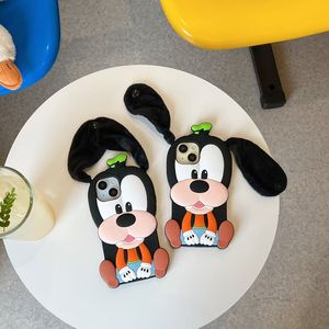 Nouveau chiot élégant en Silicone 3D avec des oreilles de bouton antichoc accessoires de téléphone portable étui de couverture pour <span class=keywords><strong>iPhone</strong></span> <span class=keywords><strong>12</strong></span> 13 14 15 16 Pro Max - Product Image 2