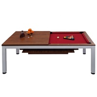 Mesa de Billar Comercial Personalizable de 7 pies con Superficie para Comedor, Diseño que Ahorra Espacio, Rieles Metálicos, Niveladores de Patas, para Uso Familiar