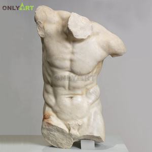 アートデコレーション高品質手彫り天然大理石男性ヌード胴体彫刻ヌードバスト像 - Product Image 1