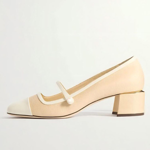 Large Size 46 Square Toe Women Middle Strap Buckles Shoes Low Chunky Heels Patent Sandals Classic Mary Jane Dress <b>Pumps</b> - Product Image 6
