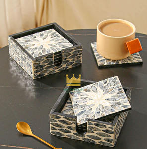 Mantel individual cuadrado de ratán artesanal personalizable, moderno y ecológico, con incrustaciones de perlas de lujo, para mesa de comedor, posavasos hecho a mano - Product Image 3