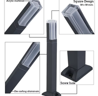 Lámpara de Jardín LED Negra Minimalista, Duradera, de Aluminio Fundido a Presión, IP65, para Caminos Exteriores, con Estaca para el Suelo