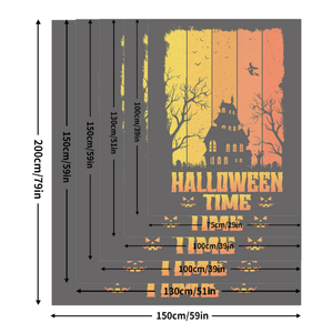 Couverture en flanelle imprimée rétro Halloween <span class=keywords><strong>Maison</strong></span> Hantée, durable, pour canapé, sieste et climatisation, idéale comme cadeau <span class=keywords><strong>de</strong></span> bienvenue - Grande <span class=keywords><strong>Vente</strong></span> - Product Image 5