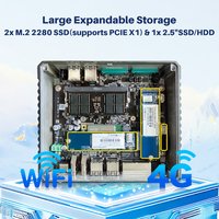 Iwill Petit Pc Sans Ventilateur Quad Core N150 Mini Pc Industriel DDR5 Double M.2 SSD 4K Affichage Double Gigabit Ethernet avec VESA