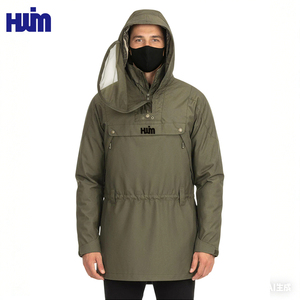 Veste Anorak Imperméable Personnalisée pour l'Extérieur, Capuche Ajustable en Coton Ciré Silencieux, <span class=keywords><strong>Moustiquaire</strong></span>, Fermetures Éclair, Poches, Veste - Product Image 1