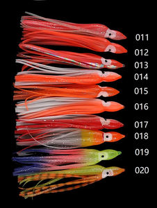 Señuelo de Pesca de Silicona Holográfico Multicolor Alpha OEM con Ojos, Faldas de <span class=keywords><strong>Pulpo</strong></span>, Señuelo de Arrastre para Pesca en Agua Salada - Product Image 3