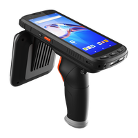 Lector RFID Portátil de 5.5 Pulgadas, Lector/Escritor RFID UHF de Largo Alcance, PDA Resistente con Android 10, Escáner de Código de Barras 1D/2D, IP65, Batería de 9000mAh