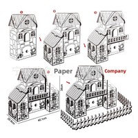 Casa de Papel para Niños, Juguete Educativo Creativo para Dibujar y Pintar, Rompecabezas 3D para Colorear