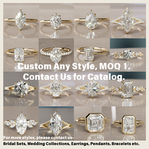 Tùy Chỉnh Đồ Trang Sức Tốt 6 Móng Vuốt Solitaire Vàng Trắng Nhẫn 1ct-5ct Cvd Hpht Vòng Phòng Thí Nghiệm Kim Cương Engagement Rings - Product Image 2