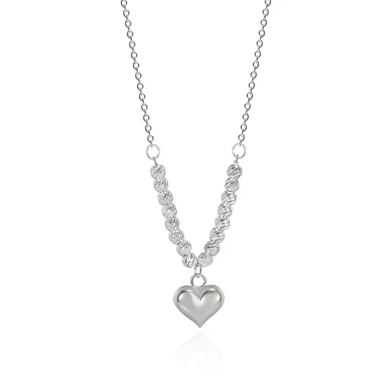 Laodun – colliers en argent Sterling S925 pour femmes, perles rondes et cœur à la mode