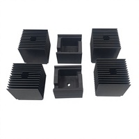 Radiateur de refroidissement en aluminium extrudé anodisé usiné CNC, profil carré, pour composants électroniques de puissance