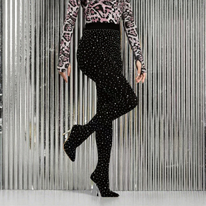 New Sexy Women's Autumn/Winter Trousers Pointed Toe Rhinestone Pantyhose Stilettos Heels Thigh High Overknee Jumpsuit <b>Boots</b> - Product Image 2