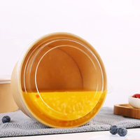 Bols en papier kraft blanc biodégradables et recyclables avec couvercles en PP pour salades, collations, pains, plats à emporter – Tailles personnalisables