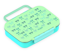 Boîte à lunch portable avec poignée pour enfants, 3 compartiments, intérieur en acier inoxydable 304, coque extérieure en PP, joint en silicone