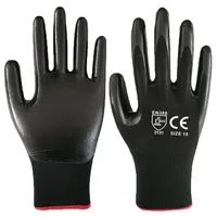 Gants de sécurité industriels SONICE 13 Gauge, enduits de nitrile/nylon, entièrement texturés, certifiés EN388, antidérapants, antistatiques, noirs