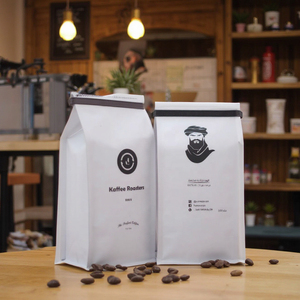 Tại gói túi cà phê phẳng tùy chỉnh lá vàng 12oz 16oz 5lb 250g 500g 1kg túi Cà phê lá đen mờ có van và dây kéo - Product Image 4