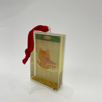Cadres liquides scintillants suspendus en gros avec corde, logo personnalisé, cadre d'ornement liquide promotionnel de Noël avec cordon pour la décoration des fêtes