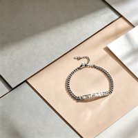 Bracelet personnalisé plaqué or et argent, bijoux en acier inoxydable, plaque nominative hypoallergénique, chaîne à maillons, OEM/ODM