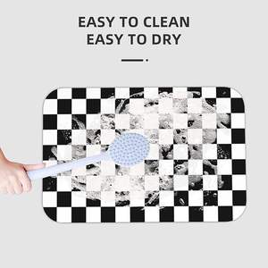 Tappetino da <span class=keywords><strong>bagno</strong></span> a scacchi bianco e <span class=keywords><strong>nero</strong></span> a diatomee antiscivolo terra <span class=keywords><strong>tappeto</strong></span> da <span class=keywords><strong>bagno</strong></span> Super assorbente ad asciugatura rapida tappeti da <span class=keywords><strong>bagno</strong></span> per cucina di casa - Product Image 4
