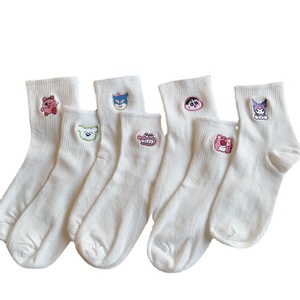 Calcetines Blancos Bordados con Dibujos Animados para Mujer, Transpirables, con Patrón de Anime, Juveniles, Casuales - Product Image 5