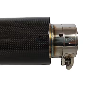 Evrensel 76mm haddelenmiş kenar karbon Fiber susturucu ipuçları yeni egzoz borusu aksesuarları - Product Image 4