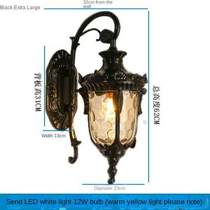 Appliques murales d'extérieur pour le jardin Appliques murales à LED avec diffuseur en verre texturé Appliques murales décoratives pour l'extérieur - Product Image 4