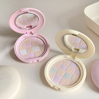 Palette de fard à joues en poudre personnalisable professionnelle, palette de fard à joues en poudre ronde multicolore, maquillage naturel imperméable