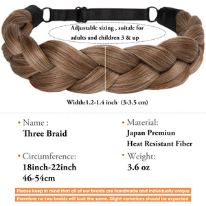Perruque tressée à la main pour femme, double trame, en cheveux naturels, résistante à la chaleur, style européen-américain, pour le marché transfrontalier - Product Image 3