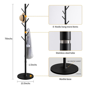 Perchero <span class=keywords><strong>de</strong></span> Metal con Base <span class=keywords><strong>de</strong></span> Mármol, Percheros para Colgar Abrigos - Product Image 5