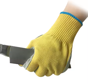 Guantes de Aramida de Calibre 10 con Piel de <span class=keywords><strong>Vaca</strong></span> <span class=keywords><strong>en</strong></span> <span class=keywords><strong>la</strong></span> Palma, Resistentes a Pinchazos y Cortes, para Protección Contra el Calor, Precio de Fábrica - Product Image 4