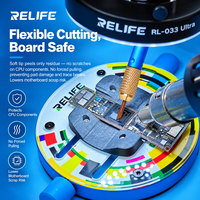 RELIFE RL-023C Ensemble de lames de nettoyage d'adhésif pour puces avec manche, type fer à souder, pour la réparation de puces de téléphone et l'élimination d'adhésif