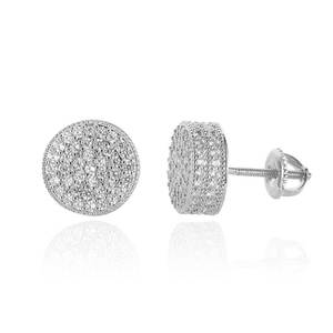 Boucles d'oreilles Hiphop tendance en cuivre micro-incrusté de zircon, double cercle, style simple et personnalisé, pour hommes et femmes - Product Image 2