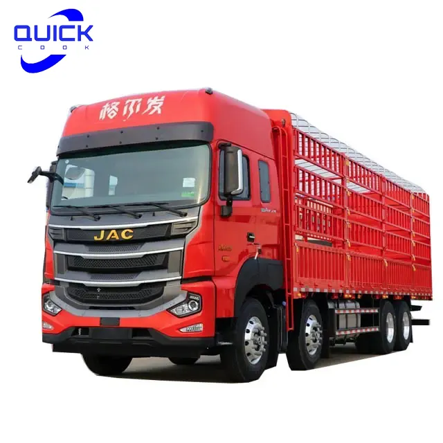 Truk kargo JAC merek Tiongkok 490hp 8x4 truk pagar truk Euro VI transmisi otomatis truk dumper untuk dijual